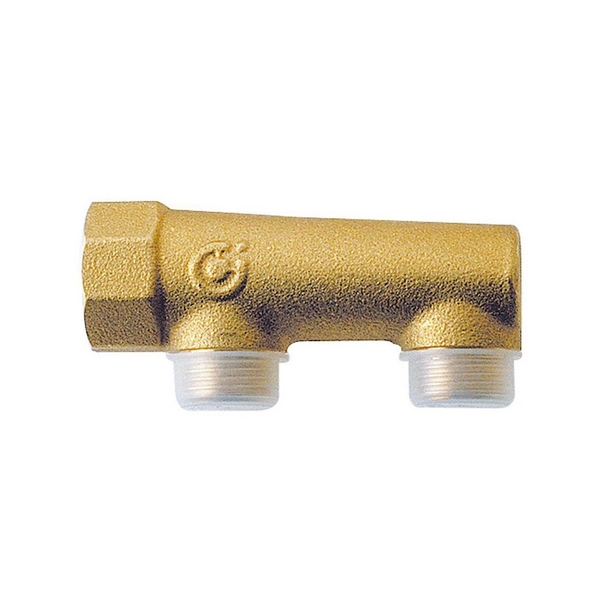 Collecteur simple borgne laiton 1" 3 dérivations 1/2" coniques entraxe 50 mm raccords à compression chauffage - THERMADOR COS263