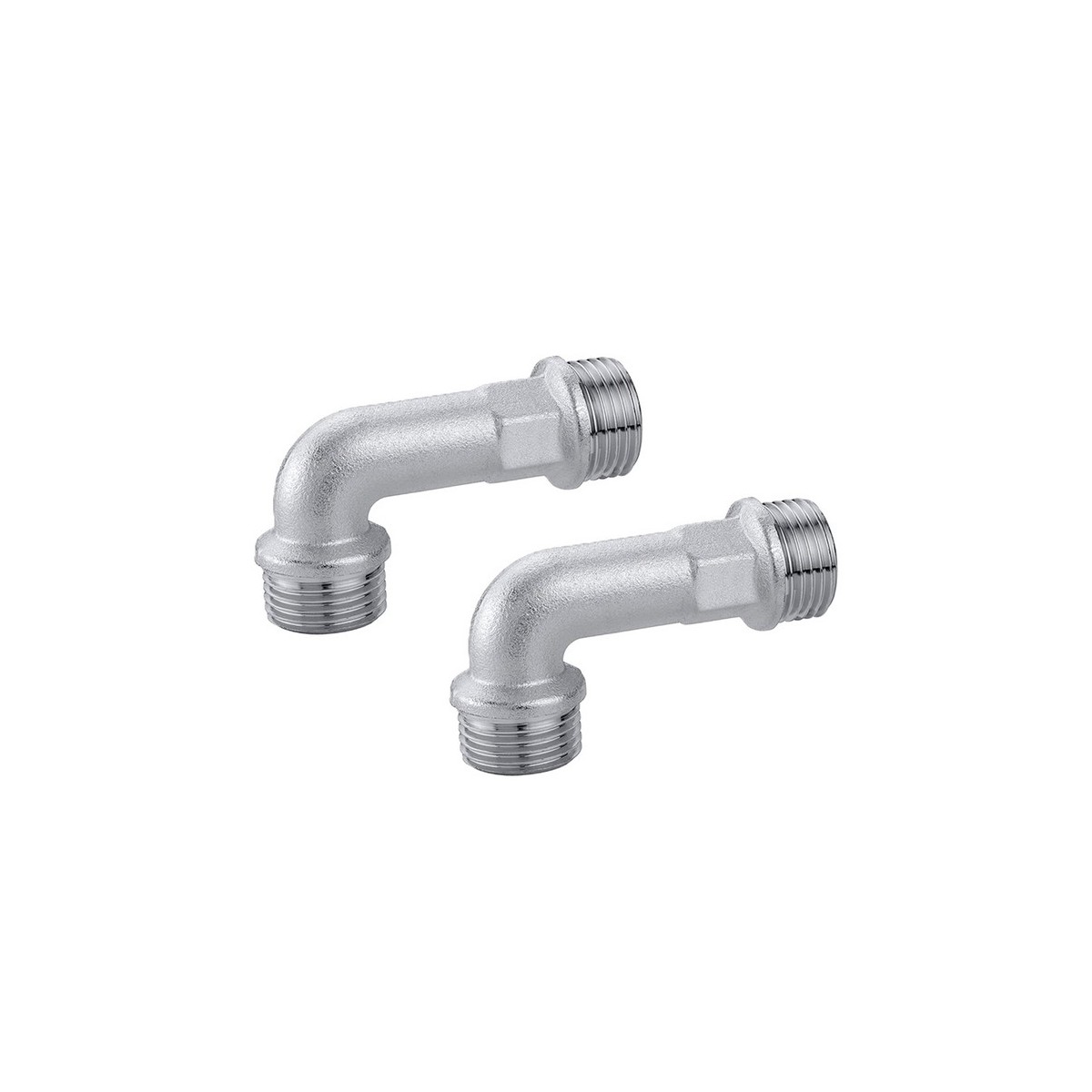 Coude de montage 90° chromé 1/2" mâle-mâle Ø intérieur 14,5 mm pour robinet de radiateur - THERMADOR CR145 