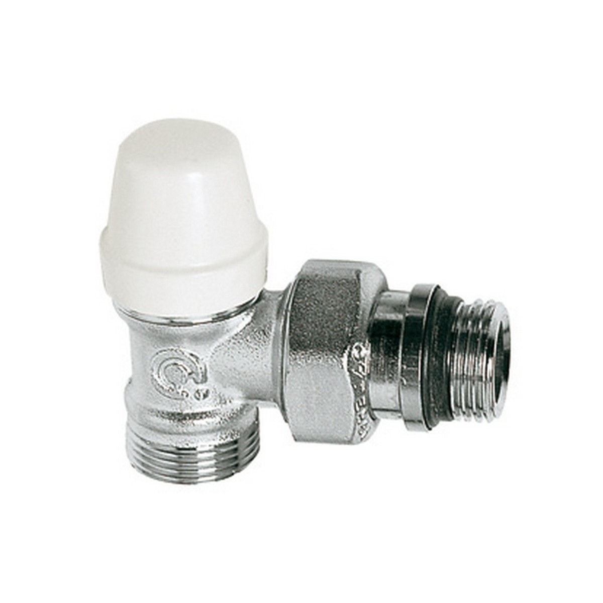 Coude de réglage pour radiateur gamme C 1/2" raccord M23x1,5 chromé avec douille auto-étanche - THERMADOR CRC15M 