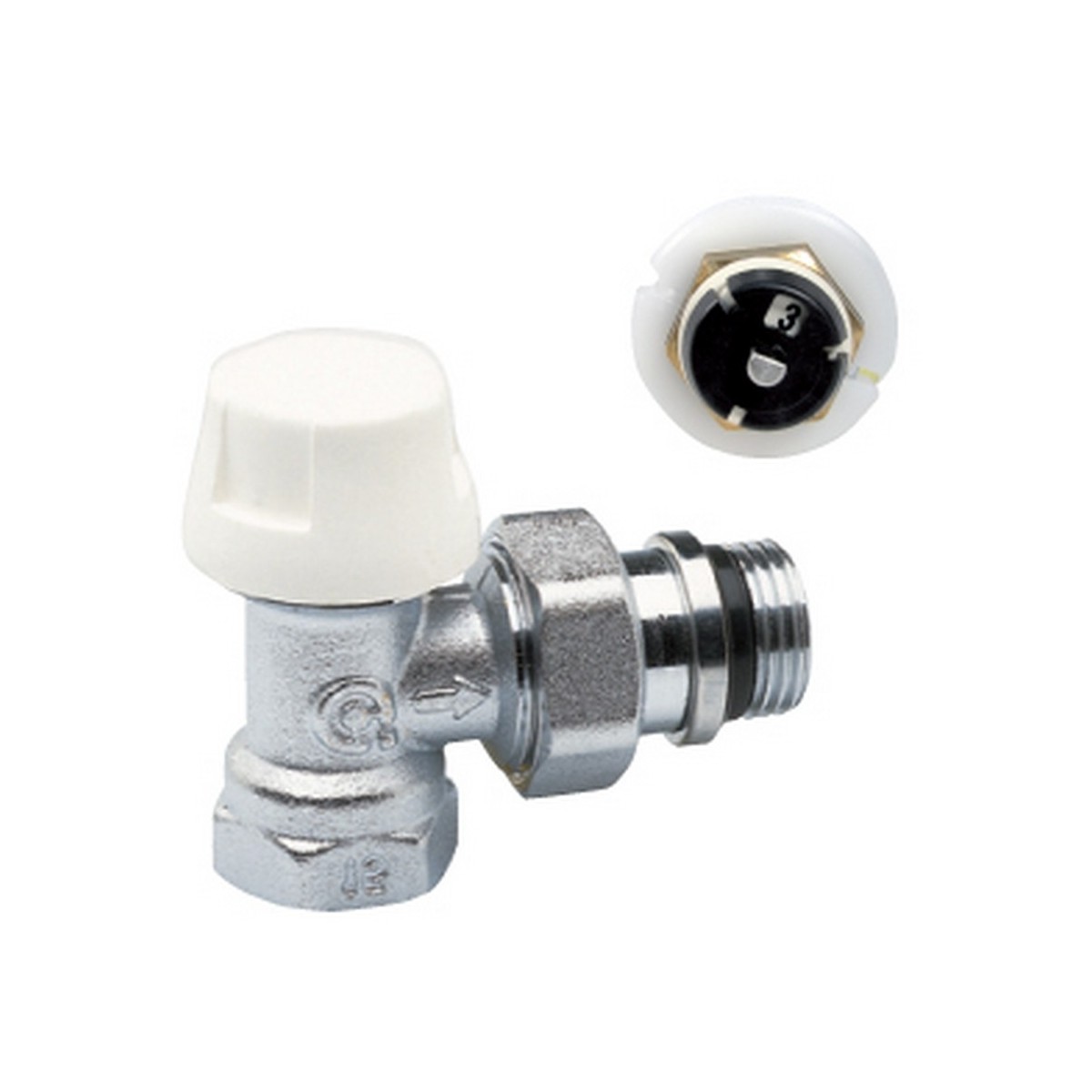 Corps thermostatique équerre femelle 3/8" avec pré-réglage corps laiton chromé - THERMADOR CT12EP 