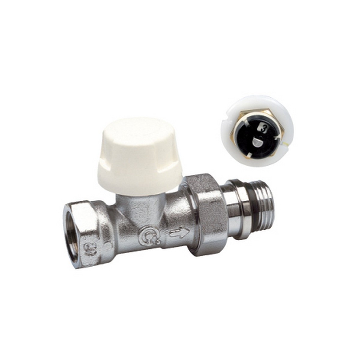 Corps thermostatique droit femelle 1/2" avec pré-réglage corps laiton chromé - THERMADOR CT15DP 