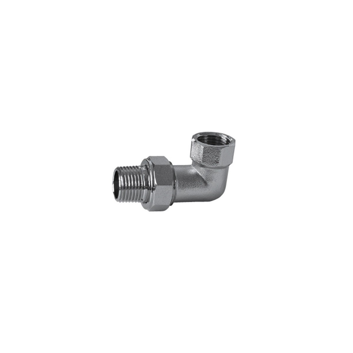 Coude union 1/2" mâle-femelle 3 pièces à visser avec joint sphéro-conique nickelé - THERMADOR CU15N 