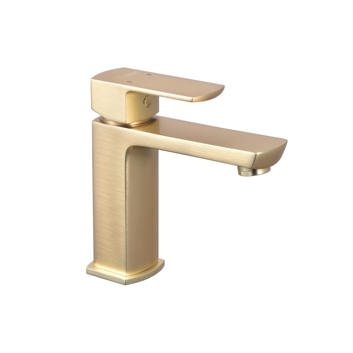 Mitigeur pour lavabo DOUR design carré laiton brossé avec vidage clic-clac assorti - THEWA DOU14L 