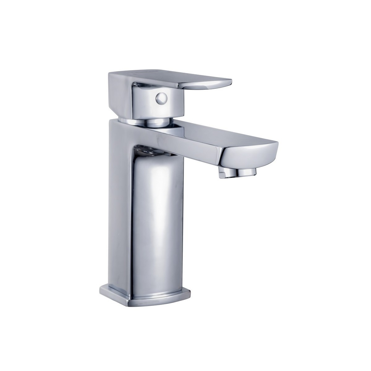 Mitigeur pour lavabo DOUR design carré chromé avec vidage clic-clac laiton - THEWA DOU14 
