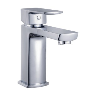 Mitigeur pour lavabo DOUR design carré chromé avec vidage clic-clac laiton - THEWA DOU14 