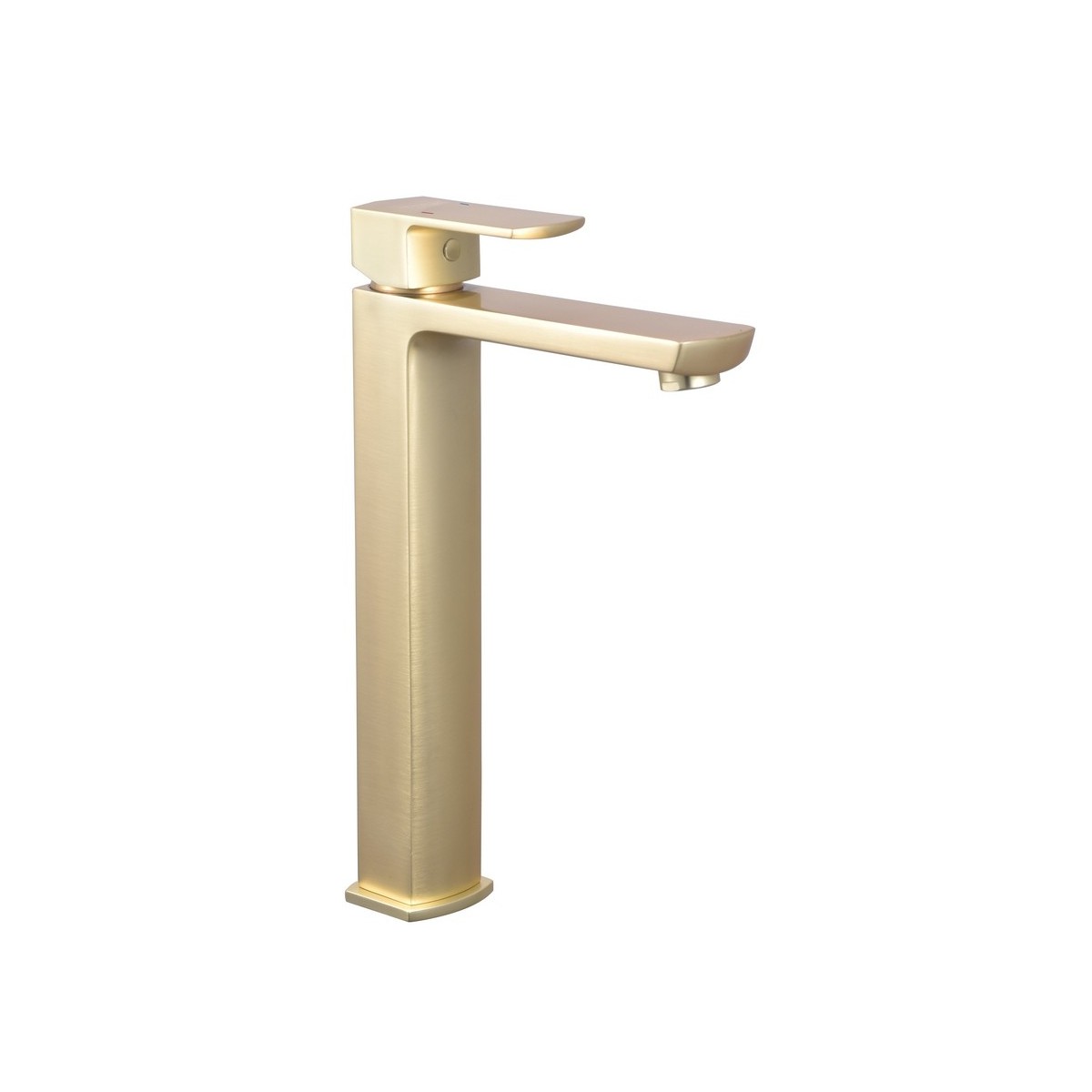 Mitigeur haut pour lavabo DOUR design carré laiton brossé avec vidage clic-clac assorti - THEWA DOU17L 