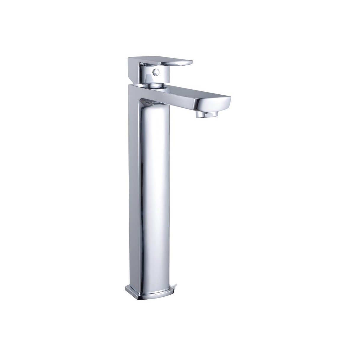 Mitigeur haut pour lavabo DOUR design carré chromé avec vidage clic-clac laiton - THEWA DOU17 