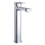 Mitigeur haut pour lavabo DOUR design carré chromé avec vidage clic-clac laiton - THEWA DOU17 