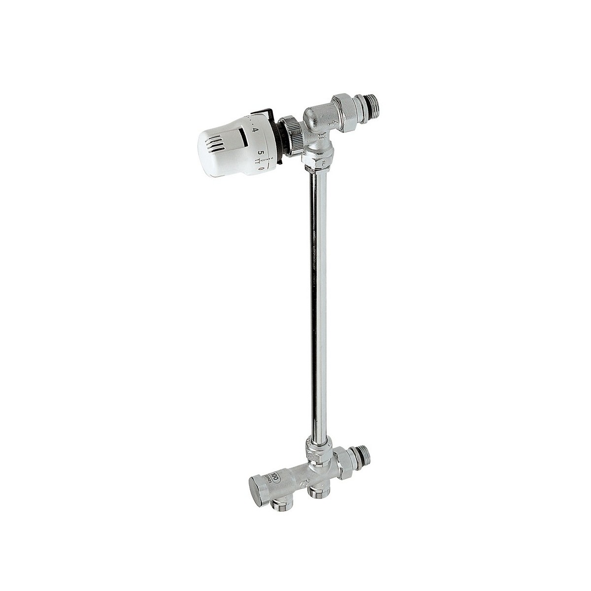 Kit thermostatique répartiteur bitube sortie sol avec robinet équerre inversée 1/2" et tête TTC - THERMADOR ERB11 