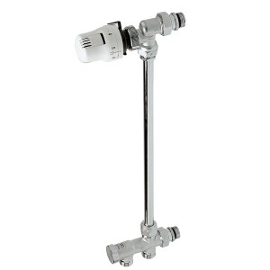 Kit thermostatique répartiteur bitube sortie sol avec robinet équerre inversée 1/2" et tête TTC - THERMADOR ERB11 