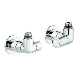 Robinet thermostatisable double équerre droite chromé radiateur et sèche-serviettes tube M23x1,5 1/2" - THERMADOR ERDCH 