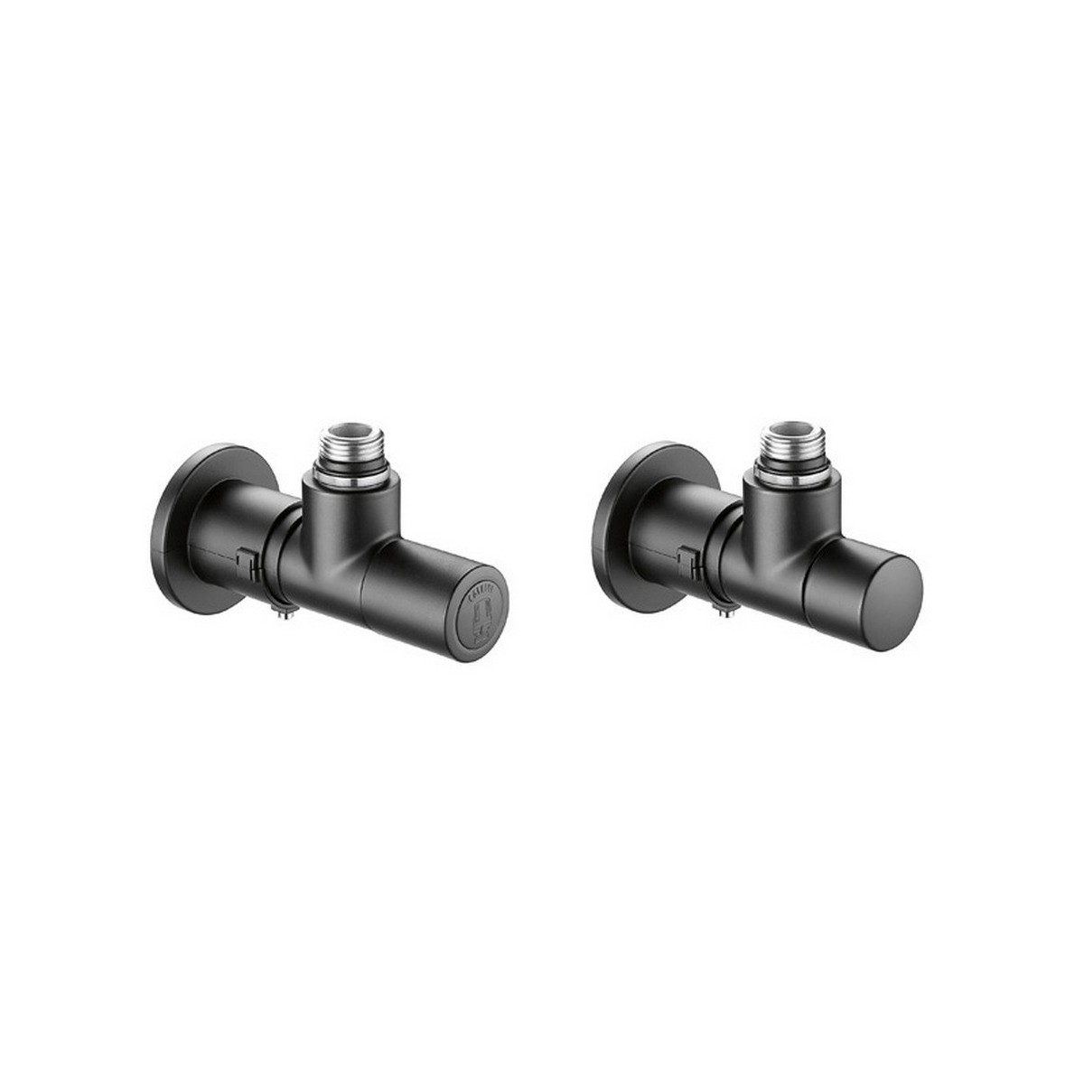 Robinet thermostatisable équerre noir pour radiateur et sèche-serviettes tube M23x1,5 radiateur 1/2" - THERMADOR ERENO 