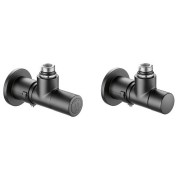 Robinet thermostatisable équerre noir pour radiateur et sèche-serviettes tube M23x1,5 radiateur 1/2" - THERMADOR ERENO 