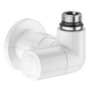 Robinet thermostatisable double équerre gauche blanc radiateur et sèche-serviettes tube M23x1,5 1/2" - THERMADOR ERGBL 