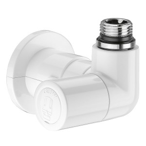 Robinet thermostatisable double équerre gauche blanc radiateur et sèche-serviettes tube M23x1,5 1/2" - THERMADOR ERGBL 