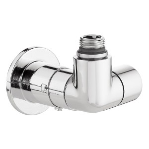 Robinet thermostatisable double équerre gauche chromé radiateur et sèche-serviettes tube M23x1,5 1/2" - THERMADOR ERGCH 
