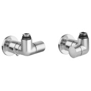 Robinet thermostatisable double équerre gauche métal brossé pour radiateur et sèche-serviettes M23x1,5 - THERMADOR ERGMB 