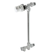 Kit thermostatique répartiteur monotube sortie sol avec robinet équerre inversée 1/2" et tête TTC - THERMADOR ERM21 