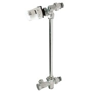 Kit thermostatique répartiteur monotube sortie murale avec robinet équerre inversée 1/2" et tête TTC - THERMADOR ERM26 