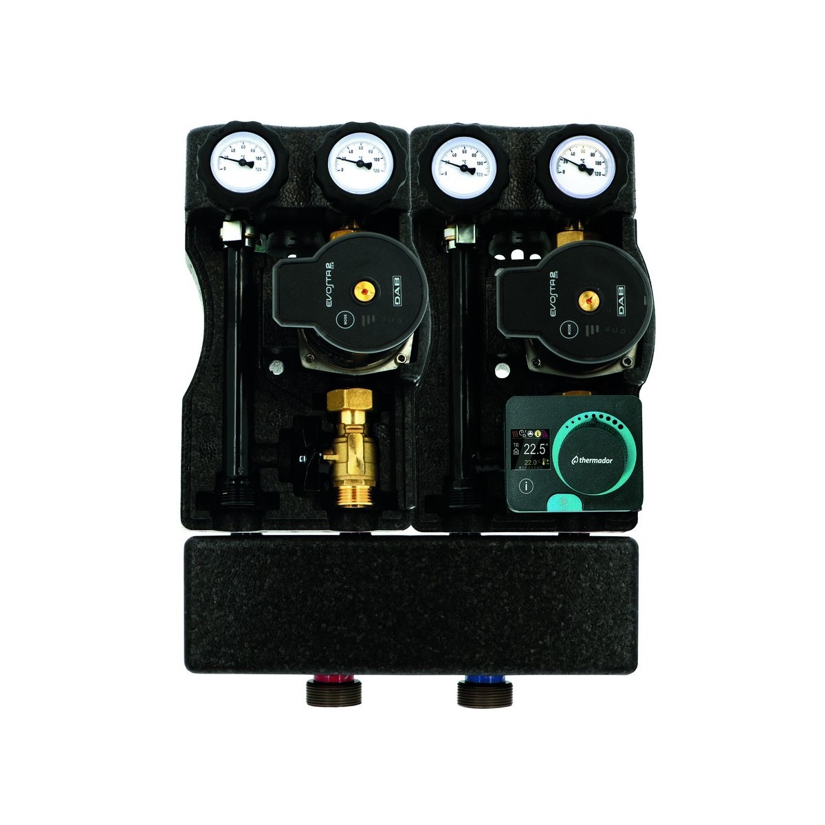 Ensemble groupe hydraulique MODULFIT Premium compact DN20 régulation RA230AC et collecteur - THERMADOR GHDMC20CXSRA230A 