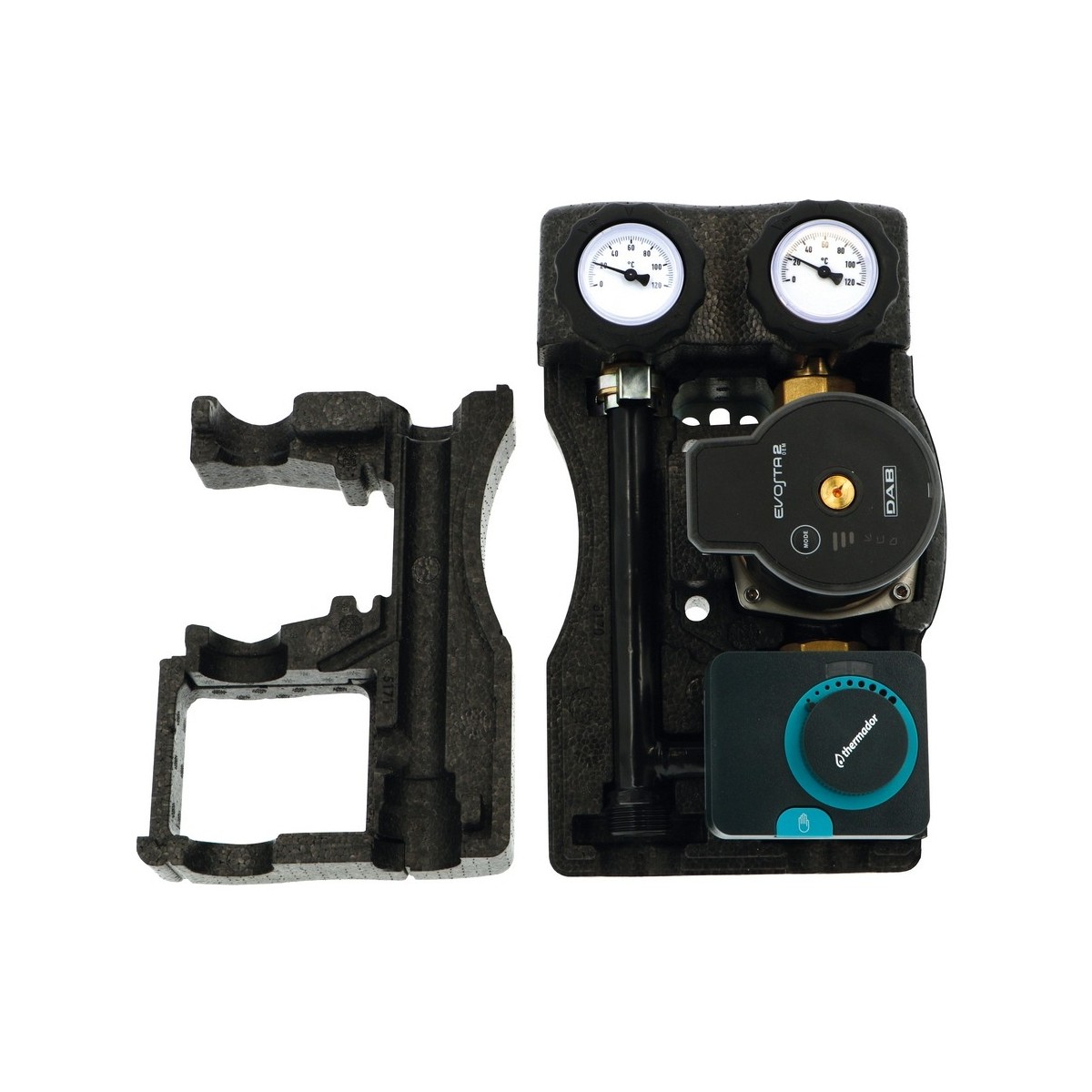 Groupe hydraulique mélangé MODULFIT Premium compact DN20 entraxe 90 mm avec moteur SM230S - THERMADOR GHM20CSPXSM 