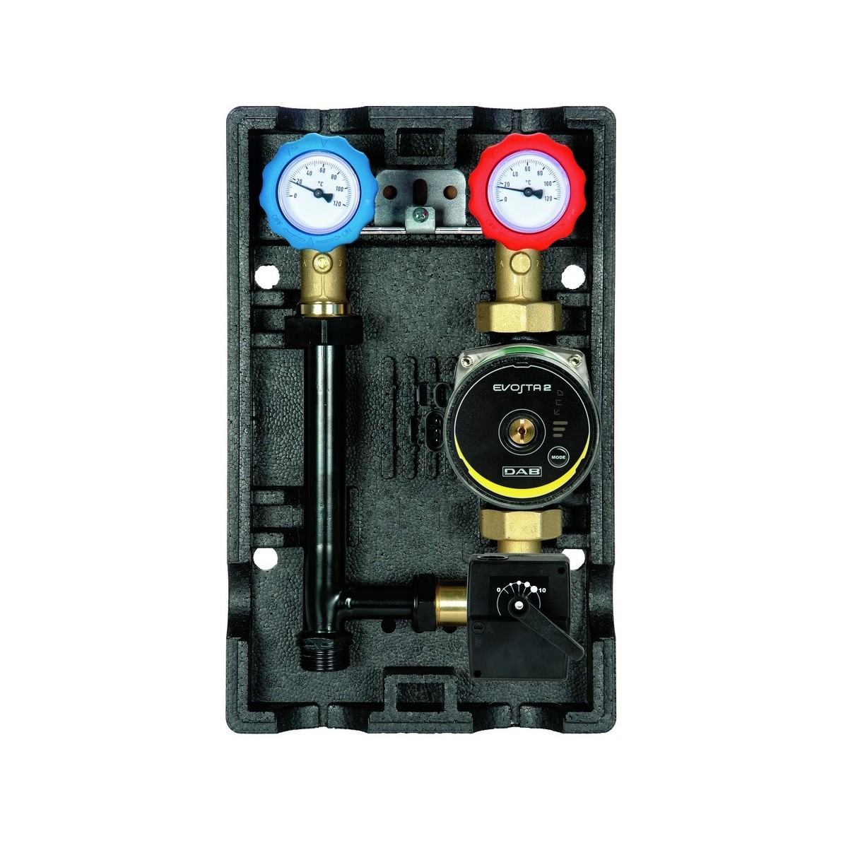 Groupe hydraulique mélangé DN25 avec vanne et circulateur sans régulation ni servomoteur - THERMADOR GHM25C 