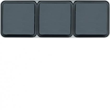 cubyko PC tple hor. 2P+T gris HAGER WNC123