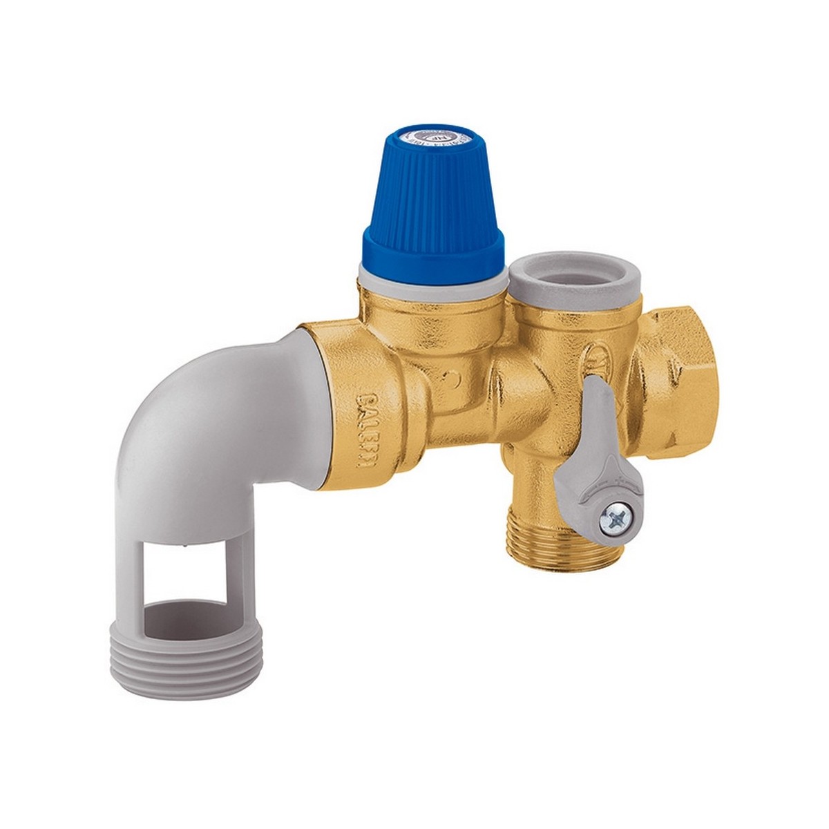Groupe de sécurité coudé siège inox chromé 3/4" renforcé pour chauffe-eau 10 kW NF - THERMADOR GS20CLI 