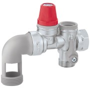Groupe de sécurité coudé chromé 3/4" pour chauffe-eau jusqu'à 10 kW NF - THERMADOR GS20C 
