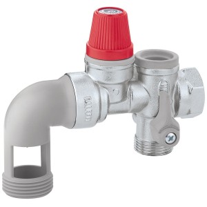 Groupe de sécurité coudé chromé 3/4" pour chauffe-eau jusqu'à 10 kW NF - THERMADOR GS20C 