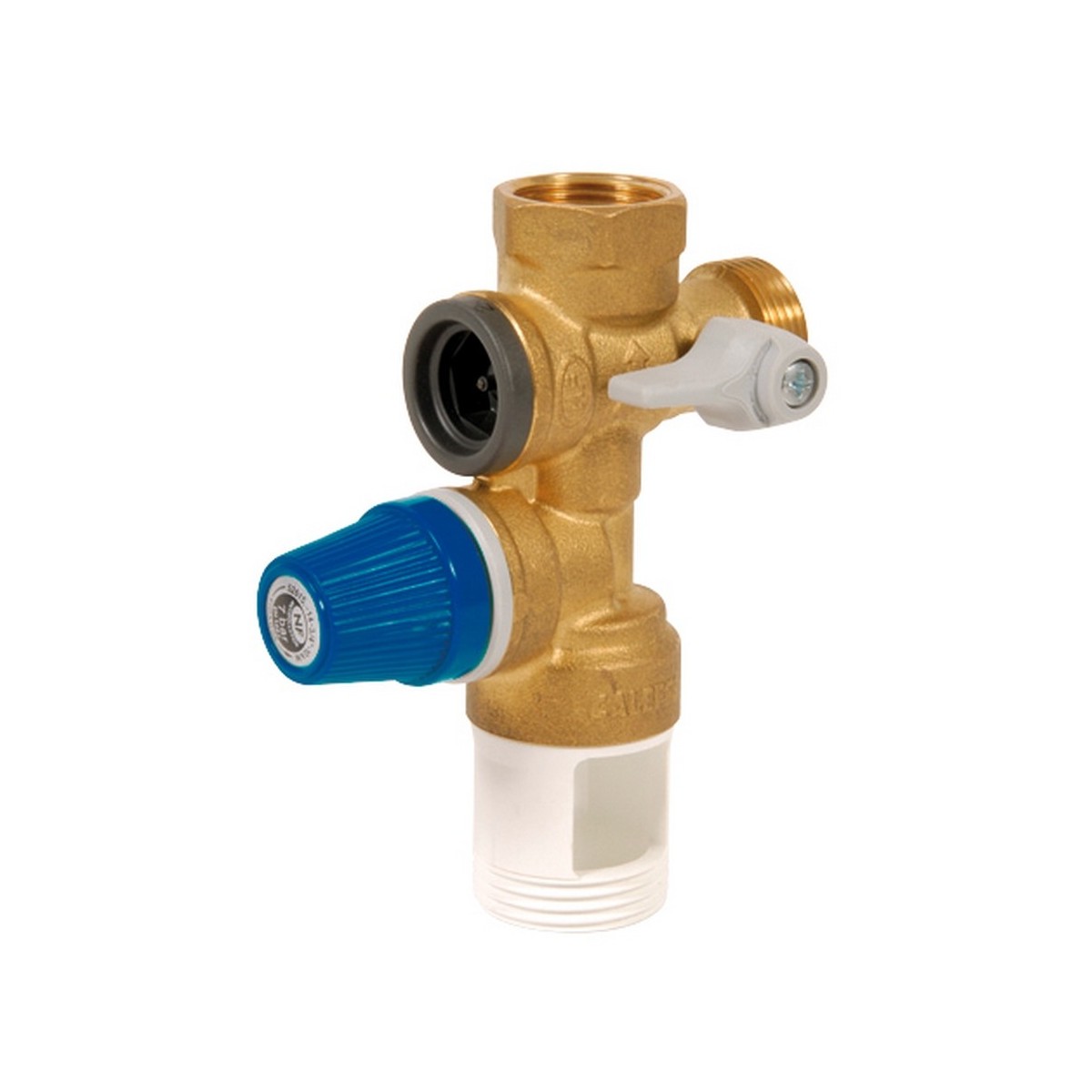 Groupe de sécurité vertical siège inox 3/4" pour chauffe-eau jusqu'à 10 kW NF - THERMADOR GSLI 