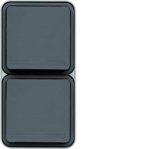 cubyko PC dble vert 2P+T gris HAGER WNC132