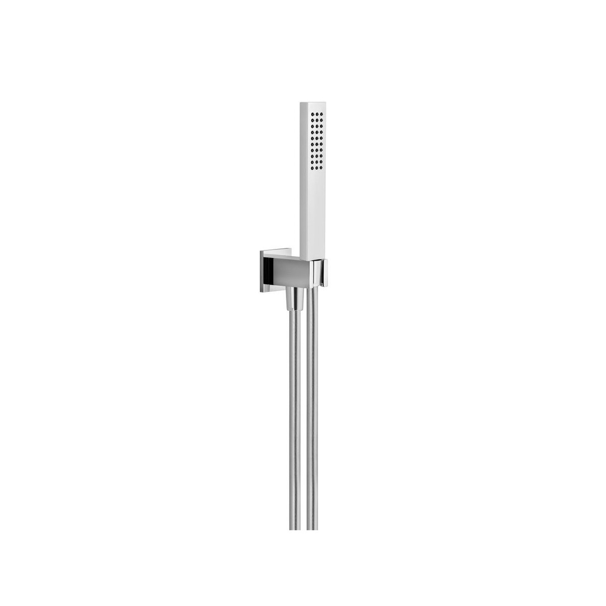 Kit douchette carrée avec support et prise d'eau chromé - THEWA KI057CR 