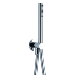 Kit douchette complet chromé effet pluie 1 jet avec flexible PVC métallisé 150 cm - THEWA KI091CR 