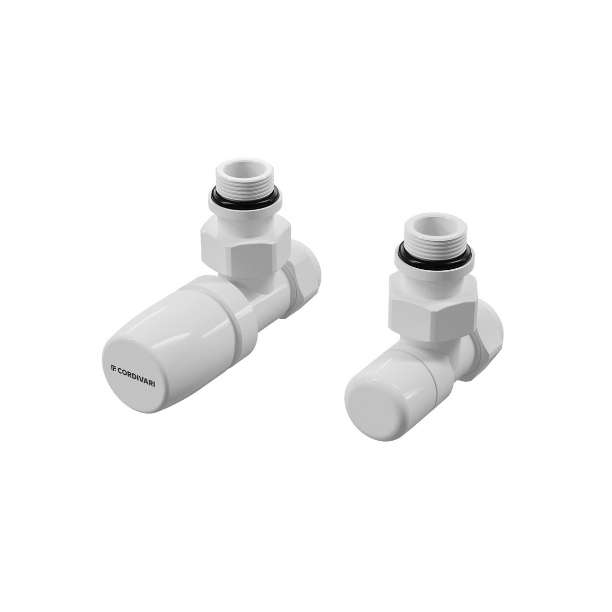 Kit robinet thermostatisable ILHINA équerre blanc pour tube cuivre Ø16 avec coude de réglage - THERMADOR KIB15EMC 