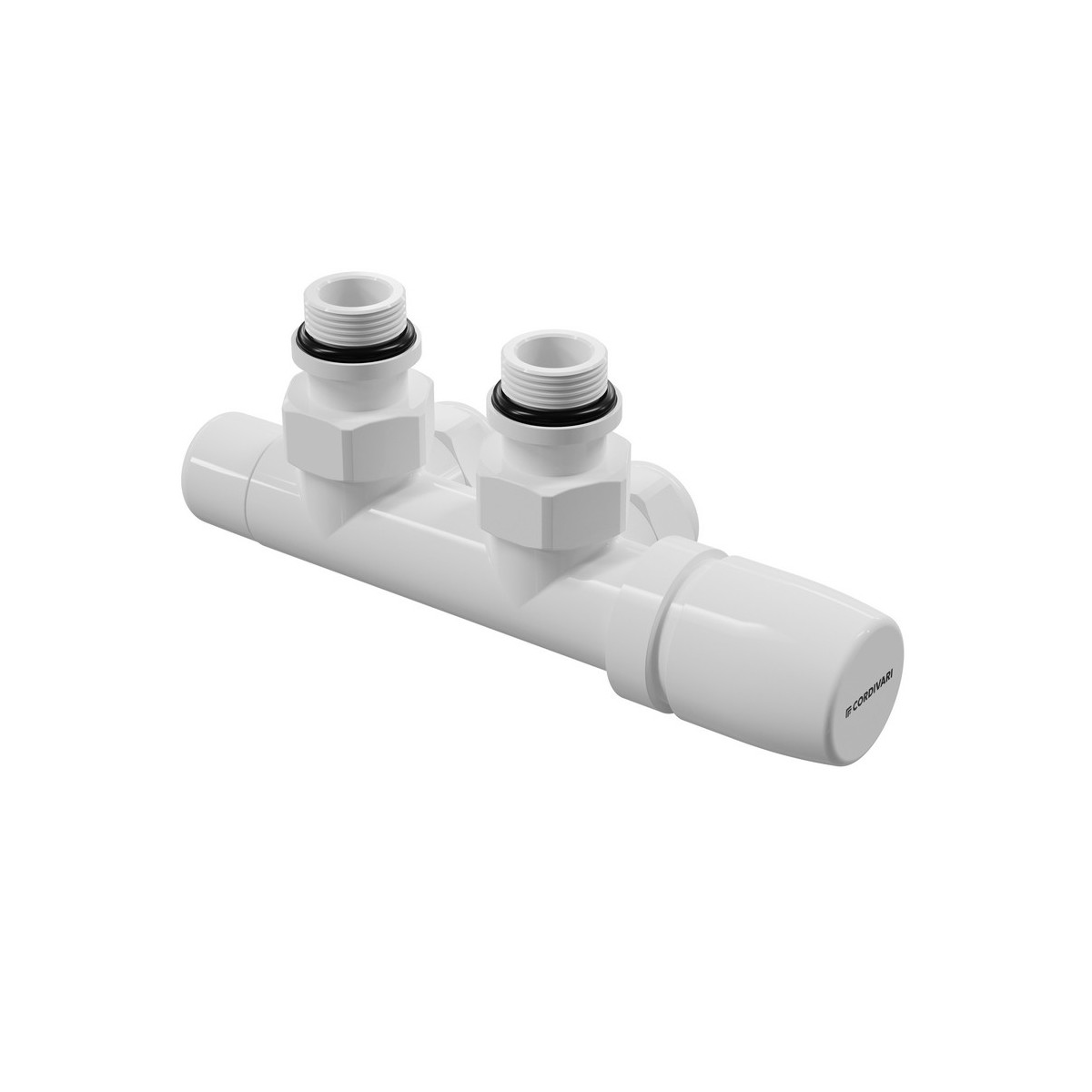 Ensemble robinet ILHINA équerre à droite blanc entraxe 50 mm tube cuivre Ø12/14/15 - THERMADOR KIBRCDC 