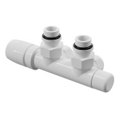 Ensemble robinet ILHINA équerre à gauche blanc entraxe 50 mm tube cuivre Ø16 - THERMADOR KIBRCGMC 