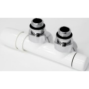 Ensemble robinet ILHINA équerre à gauche blanc entraxe 50 mm tube cuivre Ø12/14 - THERMADOR KIRCGC 