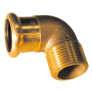 Coude 90° laiton à sertir 8092G Ø22 fileté mâle 1/2" chauffage et sanitaire - THERMADOR 8092G2215 