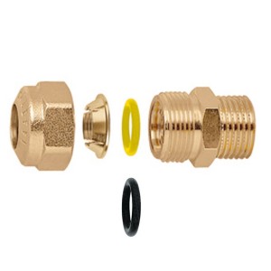 Raccord mécanique O-ring laiton 1/2" mâle Ø16 pour tube cuivre - THERMADOR 9041516 