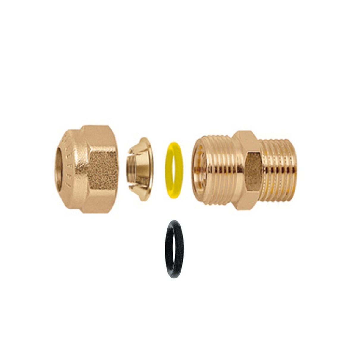 Raccord mécanique O-ring laiton 3/4" mâle Ø22 pour tube cuivre - THERMADOR 9042022 