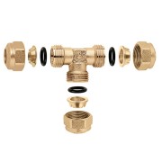 Té O-ring égal laiton Ø10 pour tube cuivre - THERMADOR 90610 