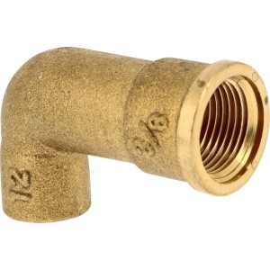 Coude à souder 90° 90GCU femelle à souder Ø12 - femelle à visser 3/8" modèle long - THERMADOR 90GC1212L 