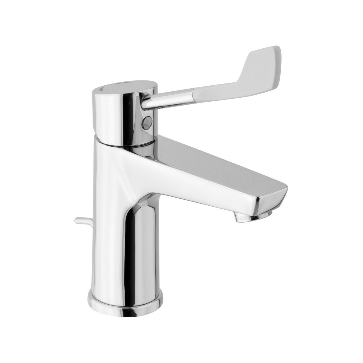 Mitigeur mécanique lavabo PMR et senior manette souple avec commande de vidage chromé - THEWA ABB80PMR 