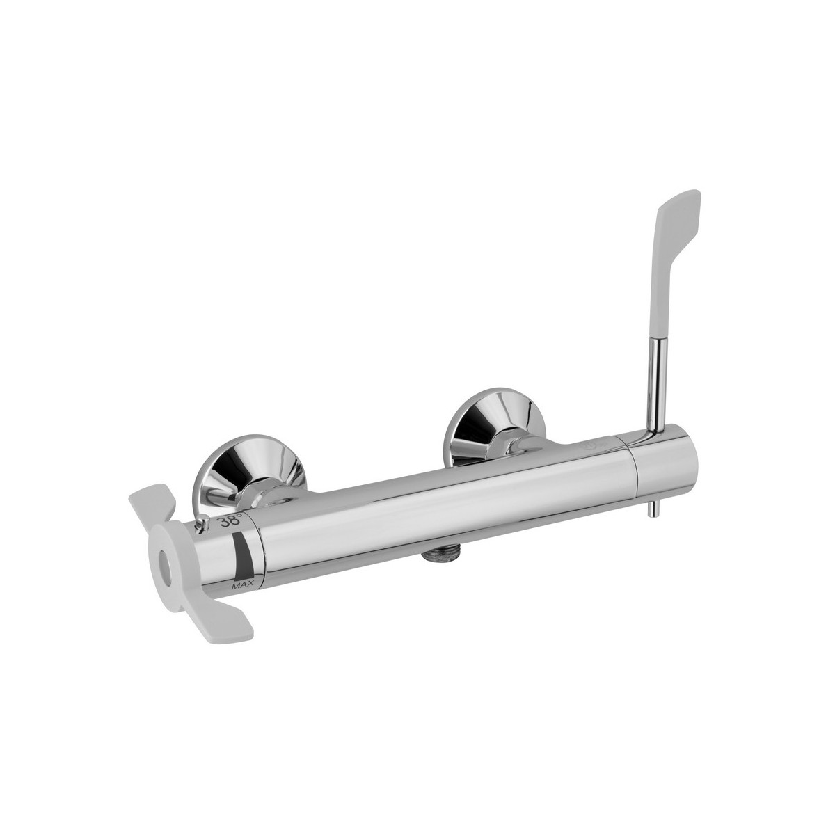 Mitigeur thermostatique bain-douche PMR et senior cartouche céramique manette souple chromé - THEWA ABB83PMR 