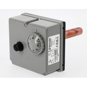 Aquastat à plongeur réglage 0-90 °C et limiteur de sécurité 90-110 °C fileté 1/2" plongeur 100 mm - THERMADOR ATLSC 