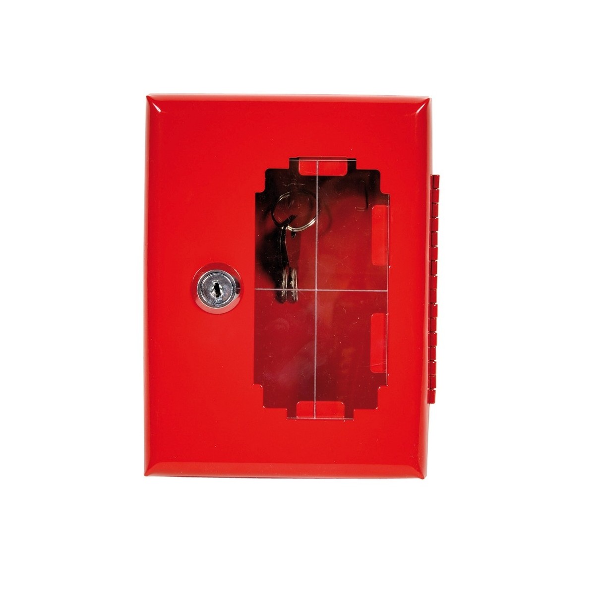 Boîte à clés rouge sous verre dormant tôle anti-corrosion 3 crochets serrure normalisée 160 x 120 x 42 mm - THERMADOR BAC 