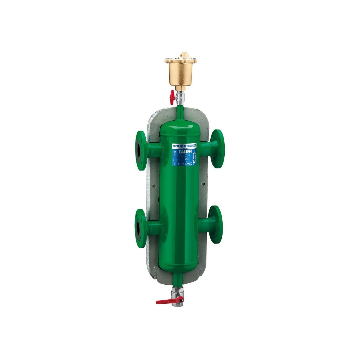 Bouteille de découplage hydraulique DN100 PN16 coque d'isolation 30 L grille inox micro-bulles 6 bar - THERMADOR BDH100 