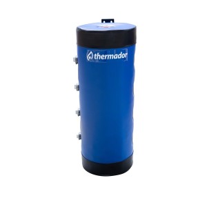 Bouteille de mélange 100 L murale jaquette skaï bleue 4 piquages par côté et piquage 1"1/2 thermoplongeur - THERMADOR BMEL100SKM