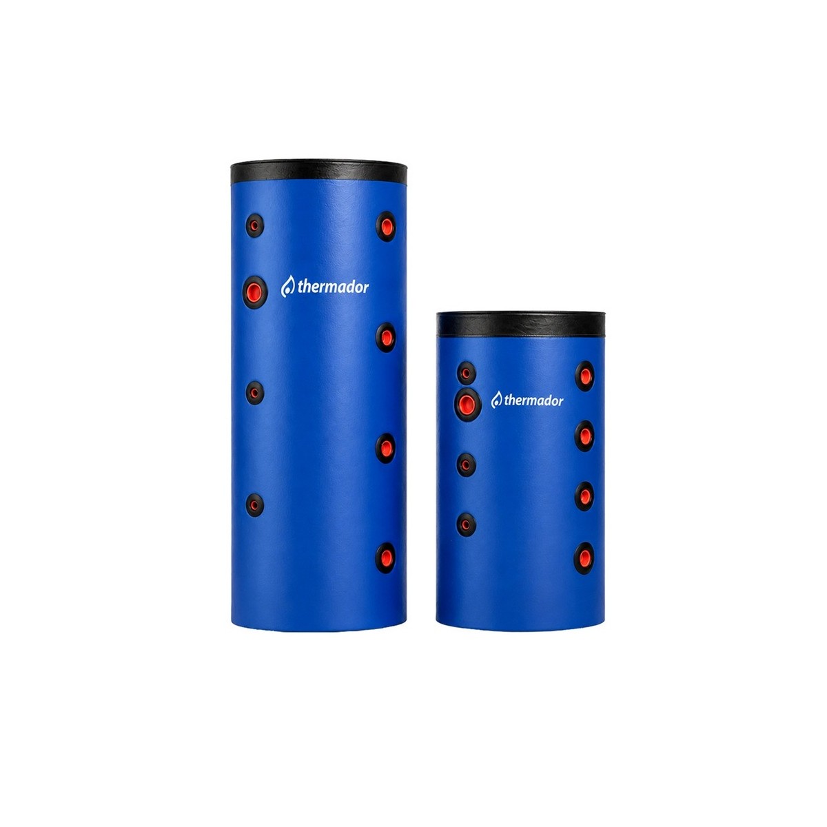 Bouteille de mélange 100 L murale jaquette skaï bleue 4 piquages par côté et piquage 1"1/2 thermoplongeur - THERMADOR BMEL100SK 